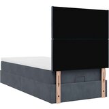 vidaXL Otomanski posteljni okvir z vzmetnicami siv 100x200cm žamet | Shoptok.si