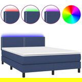  Box spring s madracem LED plavi 140x190 cm od tkanine | shoptok.hr