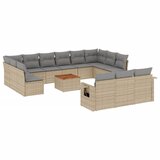  14-dijelni set vrtnih sofa s jastucima poliratan Bež | shoptok.hr