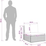  Srednja sofa s jastucima GENDT Prirodni ratan Kubu siva | shoptok.hr