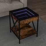 vidaXL Klubska mizica z neskončnimi LED dimljen hrast 40x40x49 cm | Shoptok.si
