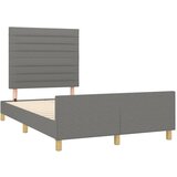  The Living Store Posteljni okvir z vzglavjem temno siv 120x190 cm tkanina - Posteljni Okvir Z Vzglavjem, (21446398) | Shoptok.si