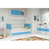 Domi drveni dečiji krevet 1 sa prostorom za odlaganje - 160x80 cm - plavo - beli Cene