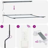 vidaXL Avtomatska retraktibilna tenda z LED večbarvnimi črtami 450x300 cm | Shoptok.si