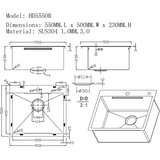 Sandonna handmade hd 5550R 550X500/230 mm crna | ePonuda.com