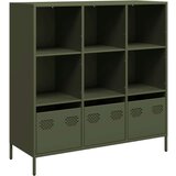vidaXL Visoka komoda maslinastozeleni 101,5x39x103,5 cm od čelika | shoptok.hr