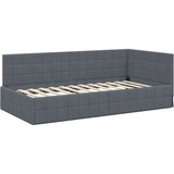 vidaXL Kutni okvir kreveta s uzglavljem Tamno siva 90 x 190 cm Baršun | shoptok.hr