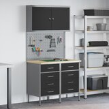 vidaXL Set delovne omare Set 4 Črna Jeklo Velika Nastavljive noge | Shoptok.si