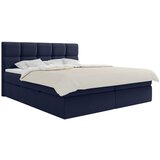 MID.YOU POSTELJA Z VZMETNICO 180 cm x 220 cm , les, tekstil, leseni material temno modra | Shoptok.si