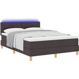  LED Box Spring Krevet Tamno smeđa 140 x 200 cm tkanina | shoptok.hr