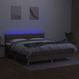  Krevet box spring s madracem LED smeđesivi 160x200 cm tkanina | shoptok.hr