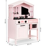 ECO TOYS drvena kuhinja za djecu, mikrovalna i dodaci - roza | shoptok.hr