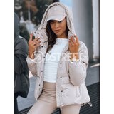 DStreet Kurtka damska skórzana COLLAR beżowa | shoptok.hr