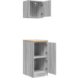 vidaXL Garažne omare 2 kosa siva sonoma inženirski les | Shoptok.si