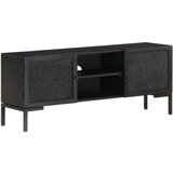 TV ormarić crni 115 x 30 x 46 cm od masivnog drva manga | Eponuda.com
