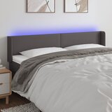 vidaXL LED uzglavlje sivo 203x16x78/88 cm od umjetne kože Cijene