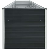 vidaXL Povišena vrtna gredica pocinčani čelik 400x80x77 cm antracit | shoptok.hr