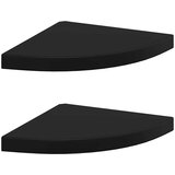  Plutajuće kutne police 2 kom crne 35 x 35 x 3,8 cm MDF | shoptok.hr