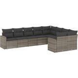 Maison Chic Seti vrtnega pohištva - Vrtna garnitura - Vrtni pohištvo set 9-delna z blazinami siv poli ratan, (21798015) | Shoptok.si