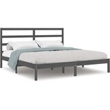  Okvir za krevet od masivne borovine sivi 200 x 200 cm | shoptok.hr