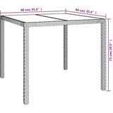  Vrtni stol 90 x 90 x 75 cm od kaljenog stakla i poliratana bež | shoptok.hr