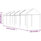  Sjenica s krovom bijela 11,15 x 2,28 x 2,69 m polietilen | shoptok.hr