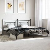 Metalni okvir za krevet s uzglavljem crni 193x203 cm | shoptok.hr