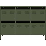 vidaXL Komoda olivno zelena 101,5x39x73,5 cm hladno valjano jeklo | Shoptok.si