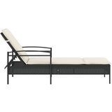  Ležaljka za sunčanje s jastukom crna 63x200x81 cm poliratan | shoptok.hr