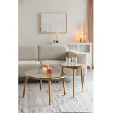 White Label Steklena okrogla mizica v naravni barvi ø 70 cm Haru – | Shoptok.si