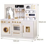  Velika drvena kuhinja Glamour Style sa zlatnim dodacima svjetlo+zvukovi | shoptok.hr