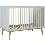 Qu-ax otroška posteljica flow 60x120 white & oak | Shoptok.si