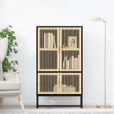 vidaXL visoka omara črna 70x35x125 cm inženirski les | Shoptok.si