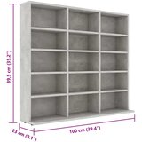Ormarić za CD-ove boja betona 100x23x89,5 cm konstruirano drvo | Eponuda.com