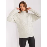 Fashion Hunters Women's light mint turtleneck with cables