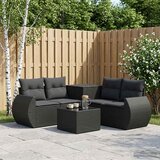  Set sofe 6 kom. Crna Poli Rattan i čelik | shoptok.hr