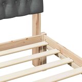vidaXL Posteljni okvir z oblazinjenim vzglavjem Rjava 150 x 200 cm | Shoptok.si
