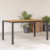 vidaXL Vrtni stol s pločom od drva bagrema crni 150x90x75cm poliratana Cijene