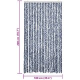  Zastor protiv muha plava i bijeli 100 x 200 cm od šenila | shoptok.hr