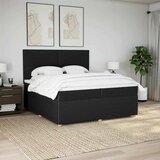  Krevet s oprugama i madracem crni 200x200 cm od tkanine | shoptok.hr