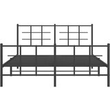 Metalni okvir kreveta uzglavlje i podnožje crni 160x200 cm | shoptok.hr