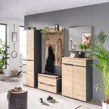 Mömax Garderobna Omara Memphis, Hrast, Temno Siva, Ogledalo | Shoptok.si