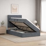  Krevet s madracem i skladištem Tamnosiva 120 x 200 cm Baršun | shoptok.hr