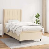  Okvir kreveta s oprugama i madrac krem 80x200 cm od tkanine | shoptok.hr