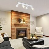 Nettlife Moderna bela stropna svetilka: 4 nastavljivi kovinski stropni reflektorji, stropna svetilka GU10, brez žarnice, (22116748) | Shoptok.si