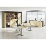 eurokraft pro anny - pisalna miza s podnožjem v obliki črke c, nastavitev višine na 650 - 850 mm, širina 1200 mm, svetlo siva | Shoptok.si