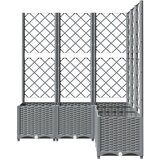  Vrtna sadilica s rešetkom svjetlosiva 120 x 120 x 136 cm PP | Eponuda.ba
