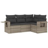 Maison Chic Seti vrtnega pohištva - Vrtna garnitura - Vrtni pohištvo set 4-delna z blazinami siv poli ratan, (21818604) | Shoptok.si