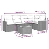 vidaXL 6-dijelni set vrtnih sofa od poliratana s jastucima sivi | shoptok.hr