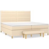 vidaXL Krevet s oprugama i madracem krem 200 x 200 cm od tkanine Cijene